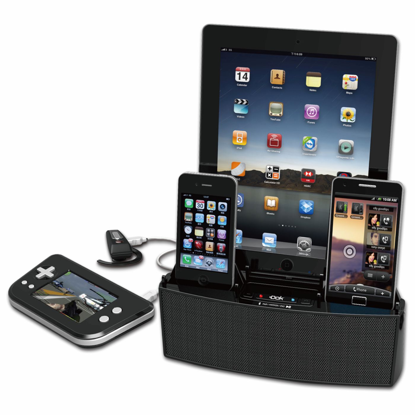 CR33 - 5 Port Smart Phone Charger with Bluetooth Speaker and Speaker Phone CR33 - 5 Port Smart Phone Charger with Bluetooth Speaker and Speaker Phone